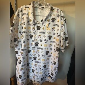 2XL San Diego Padres Full Button Aloha Shirt